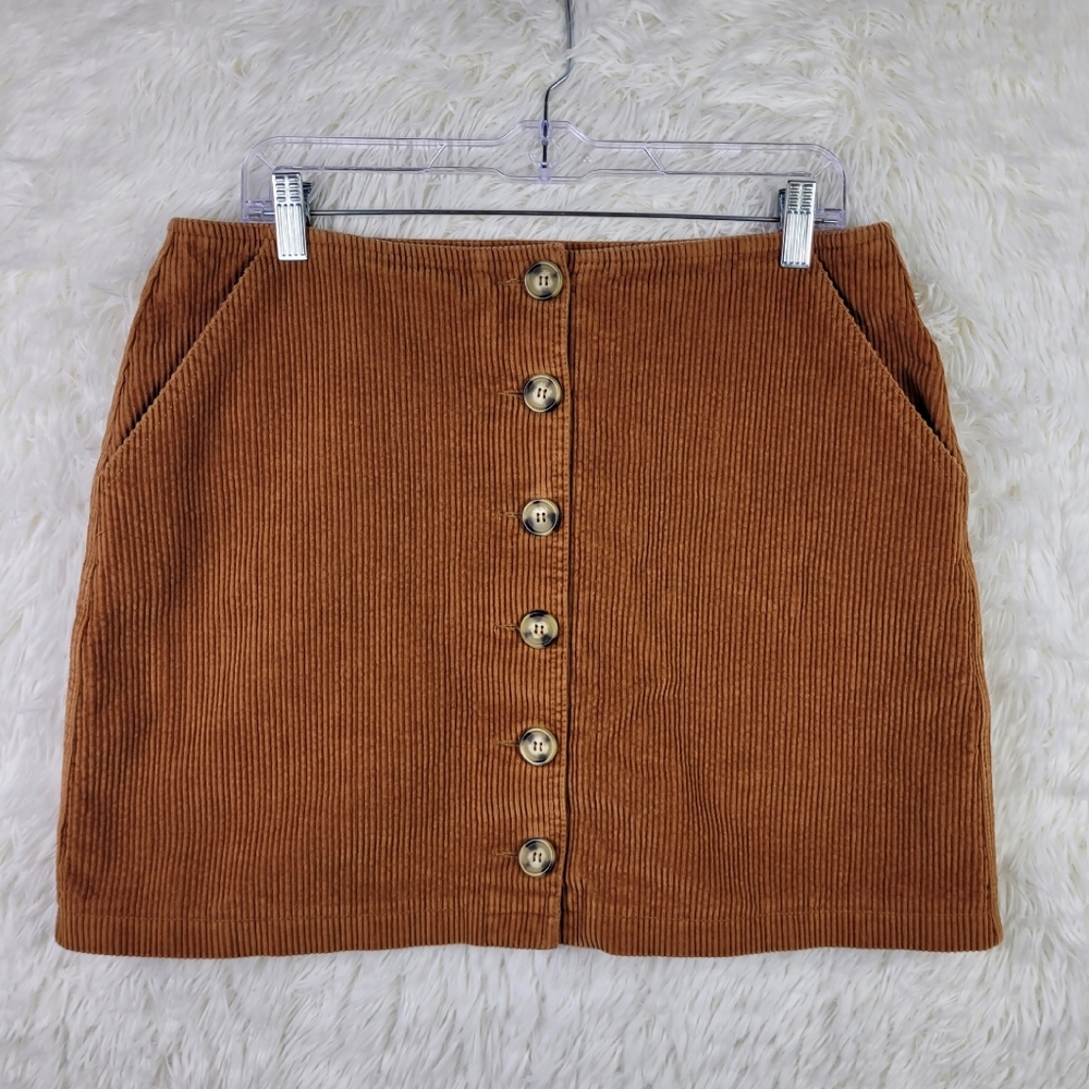 Warehouse Fashion Sz 14 Sienna Corudroy Full Button Skirt Retro Grunge